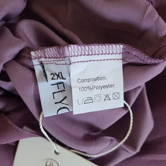 Purple Lace & Chiffon Short Sleeve Formal Dress Womens Fit & Flare Style NWT - Picture 10 of 13